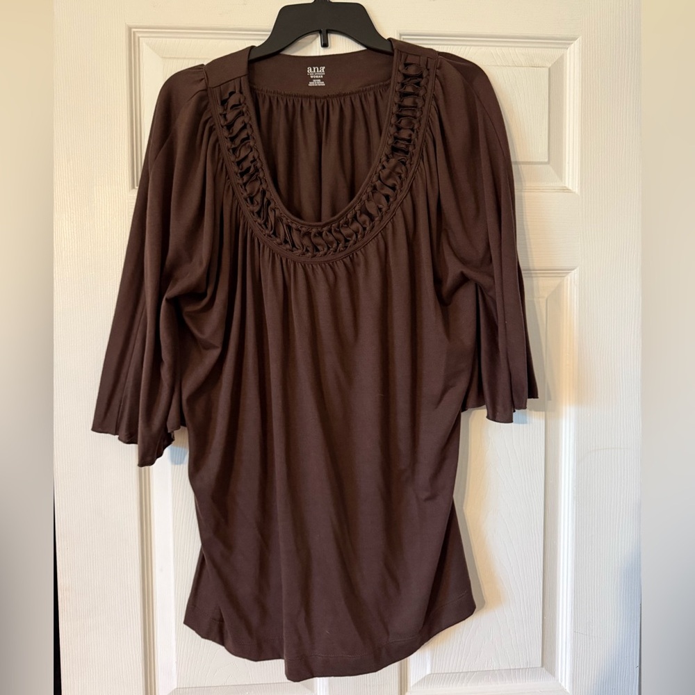 a.n.a Women's Chocolate Brown Blouse